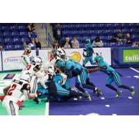 Massachusetts Pirates operating out of their endzone against the Jacksonville Sharks