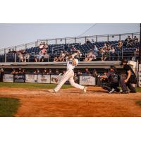 Fond du Lac Dock Spiders catcher Sam Pease at the plate