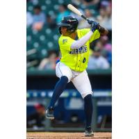 Derlin Figueroa at bat for the Columbia Fireflies