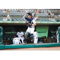 Charleston RiverDogs catcher Nathan Flewelling